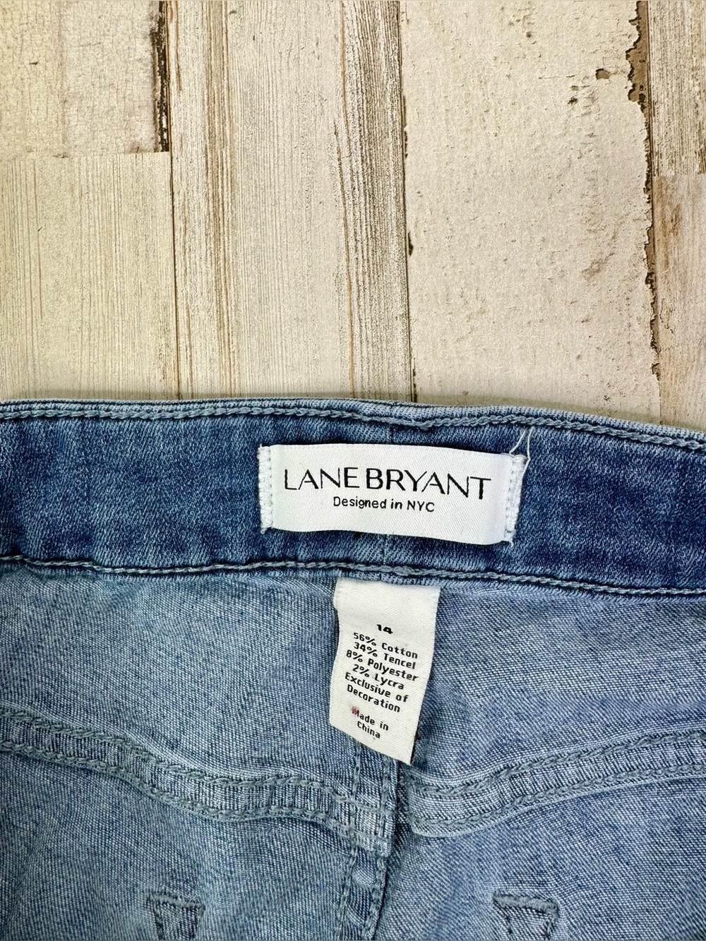 Lane Bryant Womens 14 Skinny Leg Jeans Blue Wash High Rise Flower Pattern - Picture 4 of 11